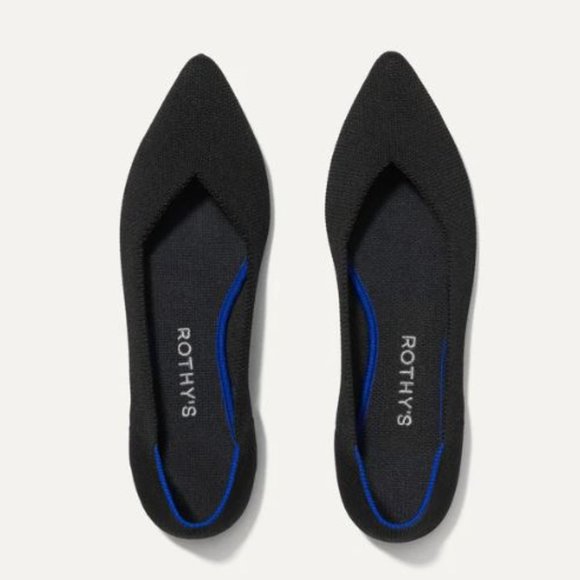 Rothys Pointed Black Flats Size 7 - Picture 1 of 3